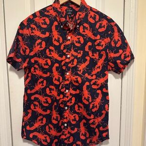 J. Crew Men's Slim Short-Sleeve Lobster Shirt - Medium